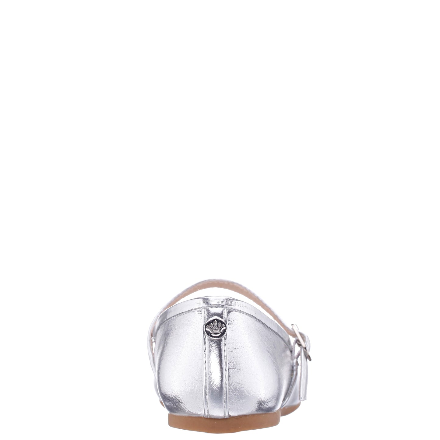 Girls Nicola Silver Crackle Metallic Ballet Flats | Nina Shoes