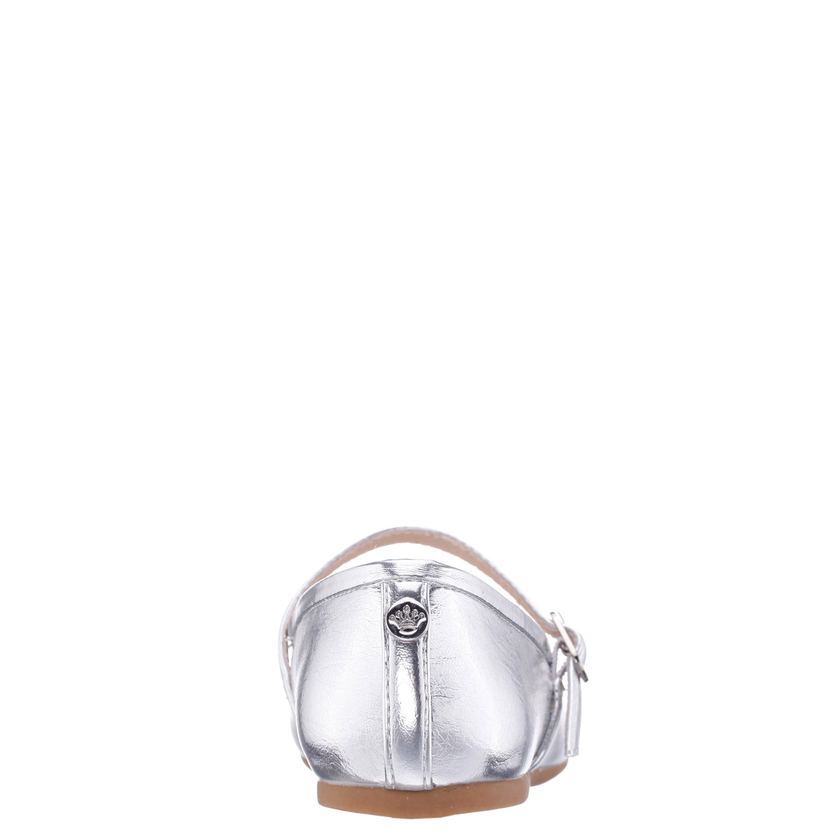 Girls Nicola Silver Crackle Metallic Ballet Flats | Nina Shoes