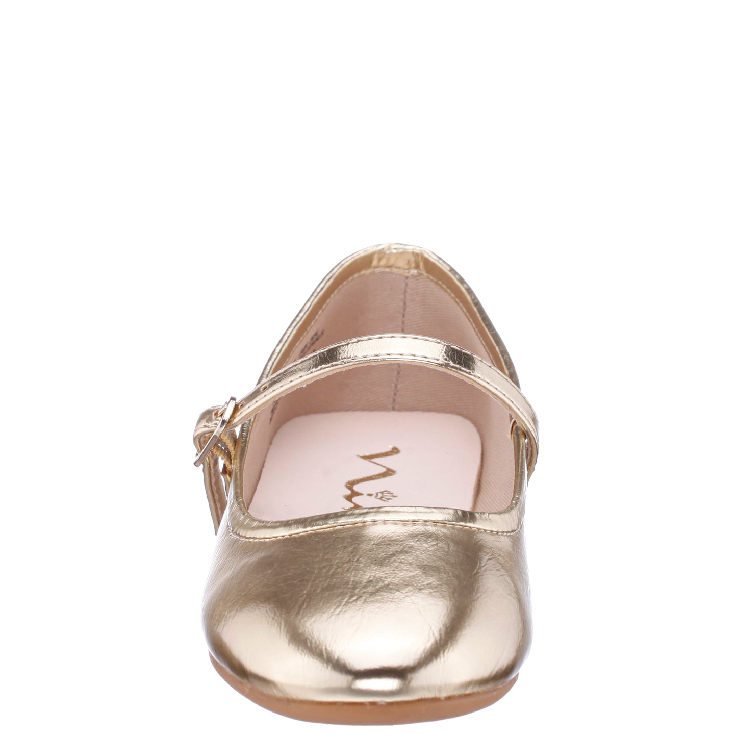 Girls Nicola Gold Crackle Metallic Ballet Flats | Nina Shoes