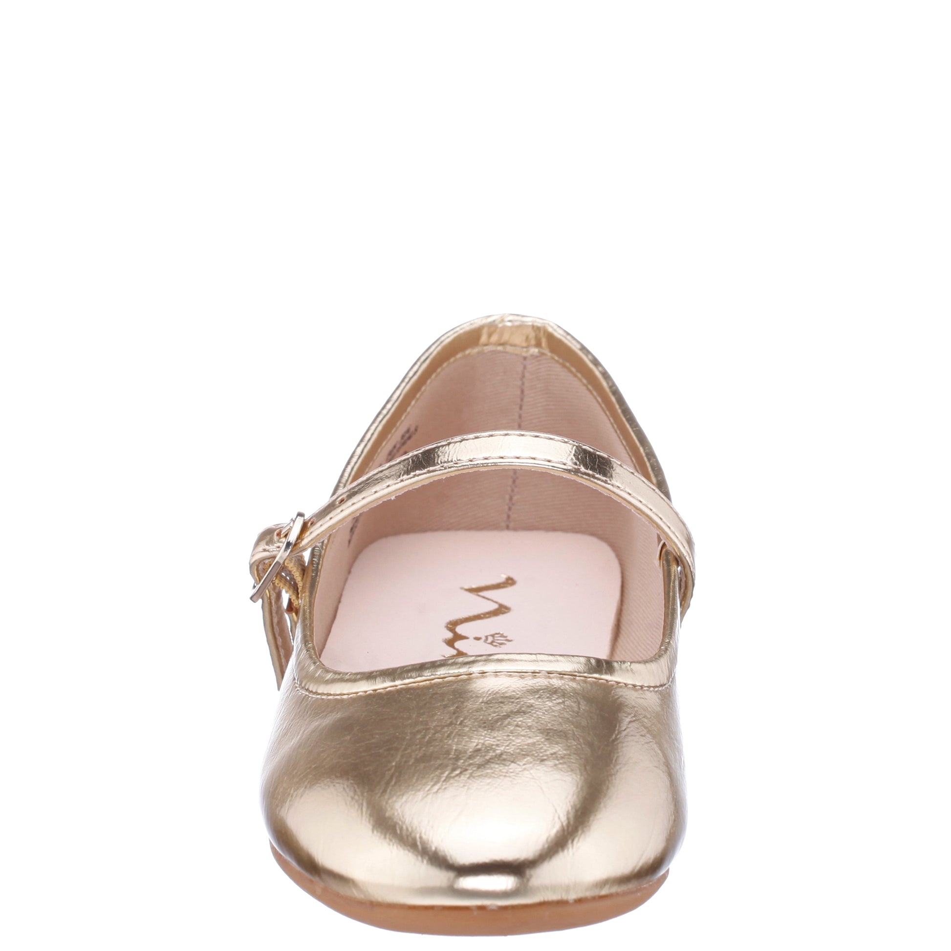 Girls Nicola Gold Crackle Metallic Ballet Flats | Nina Shoes