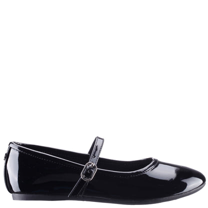 Girls Nicola Black Patent Ballet Flats | Nina Shoes