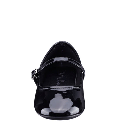 Girls Nicola Black Patent Ballet Flats | Nina Shoes