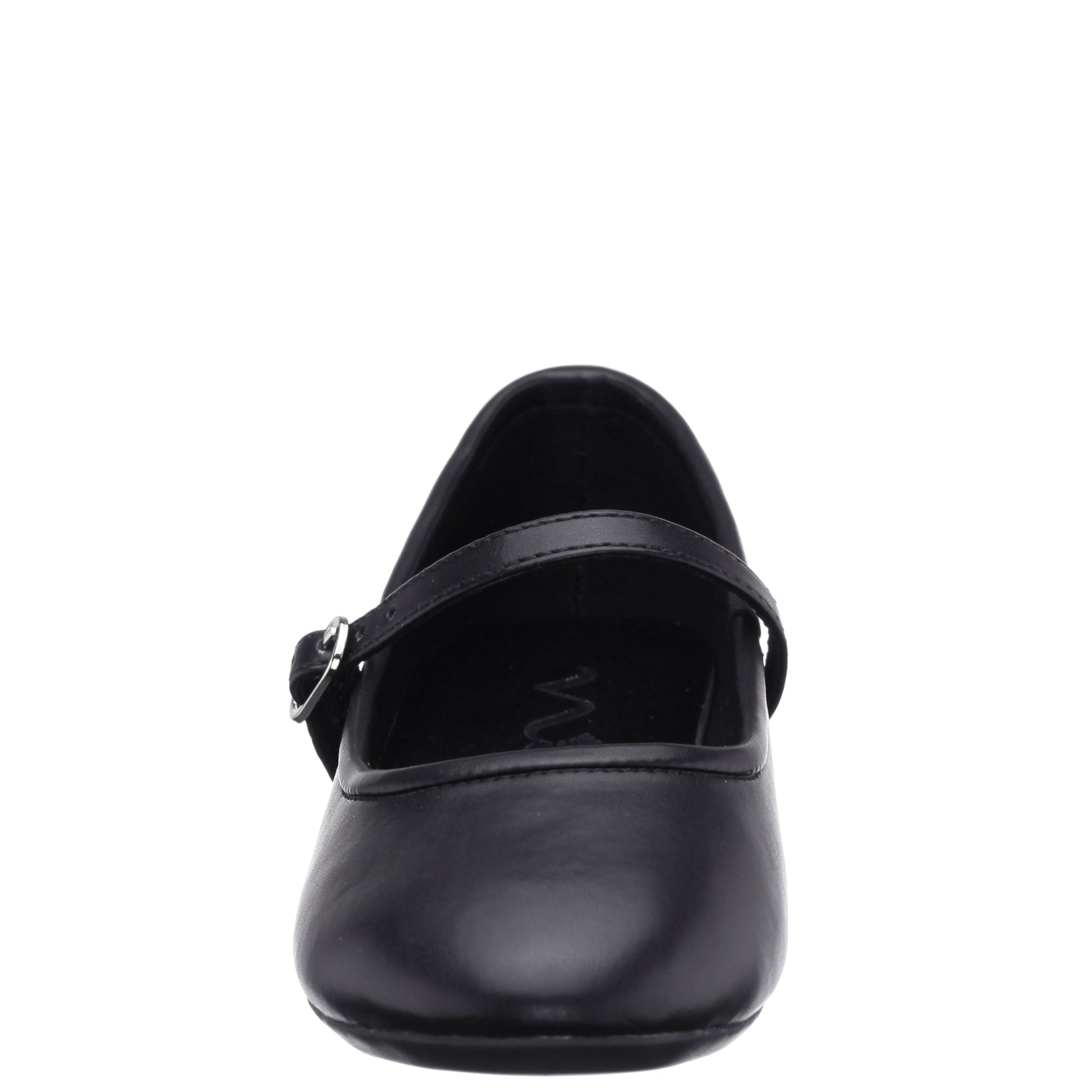 Girls Nicola Black Smooth Ballet Flats | Nina Shoes