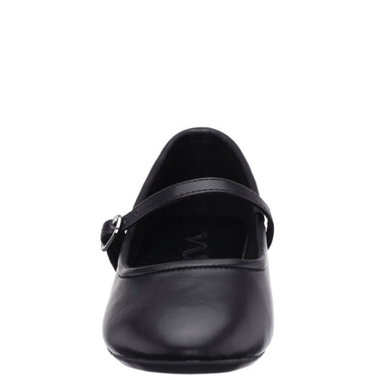 Girls Nicola Black Smooth Ballet Flats | Nina Shoes