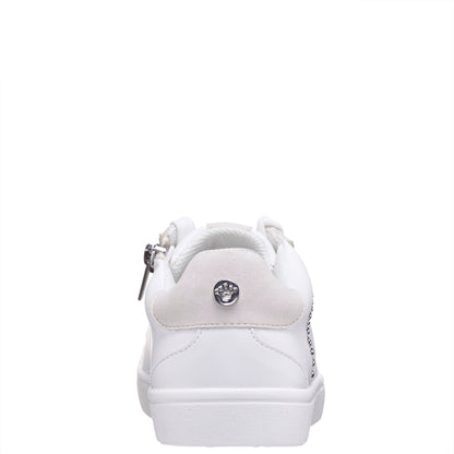 Girls Zicky White lace up star studded sneakers | Nina Shoes