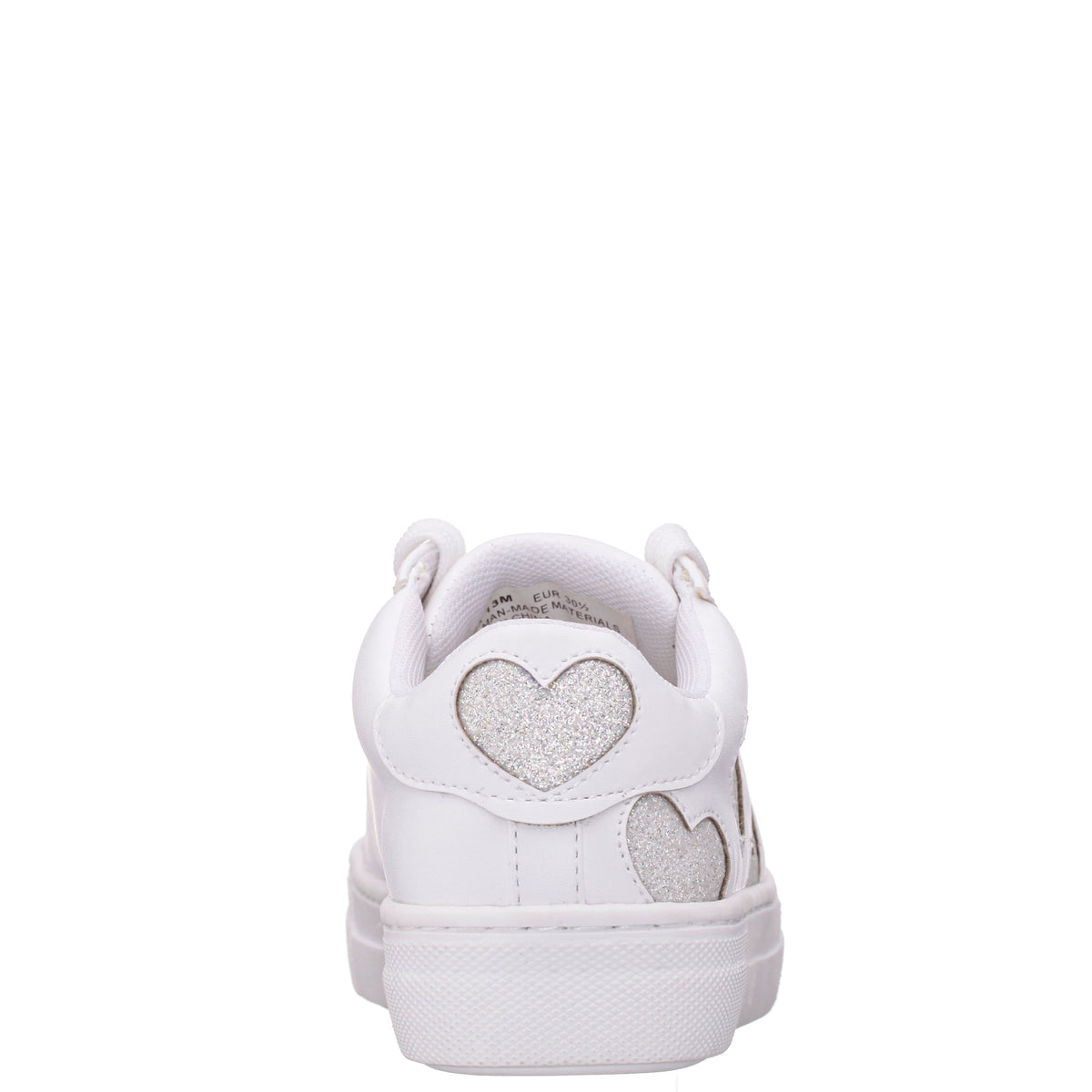 Girls Esti White lace up sneakers with hearts | Nina Shoes