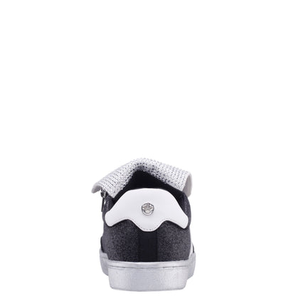 Girls Cruise Black Glitter Low Top Sneakers | Nina Shoes