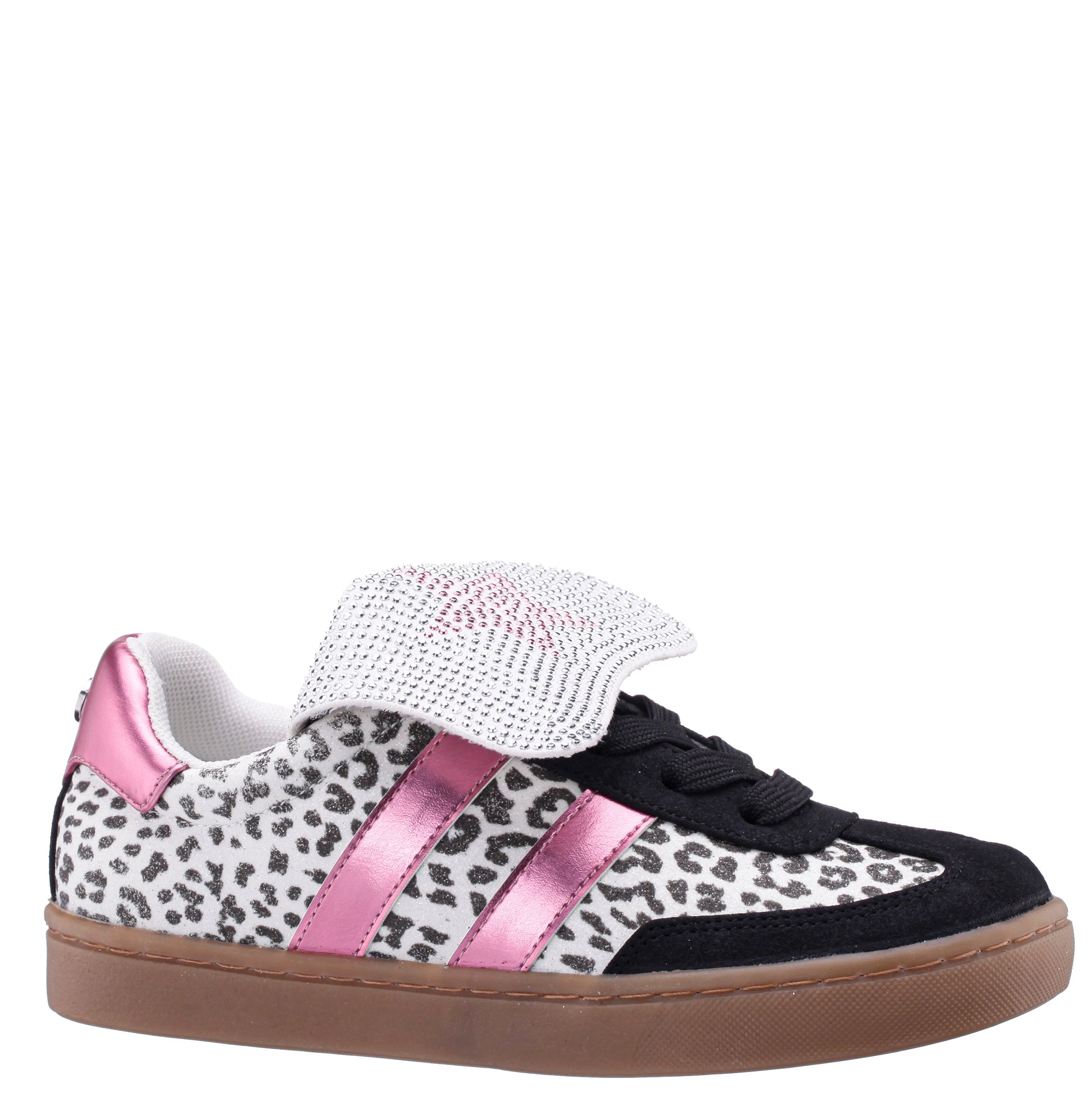 Girls Cruise Leopard Glitter Low Top Sneakers | Nina Shoes