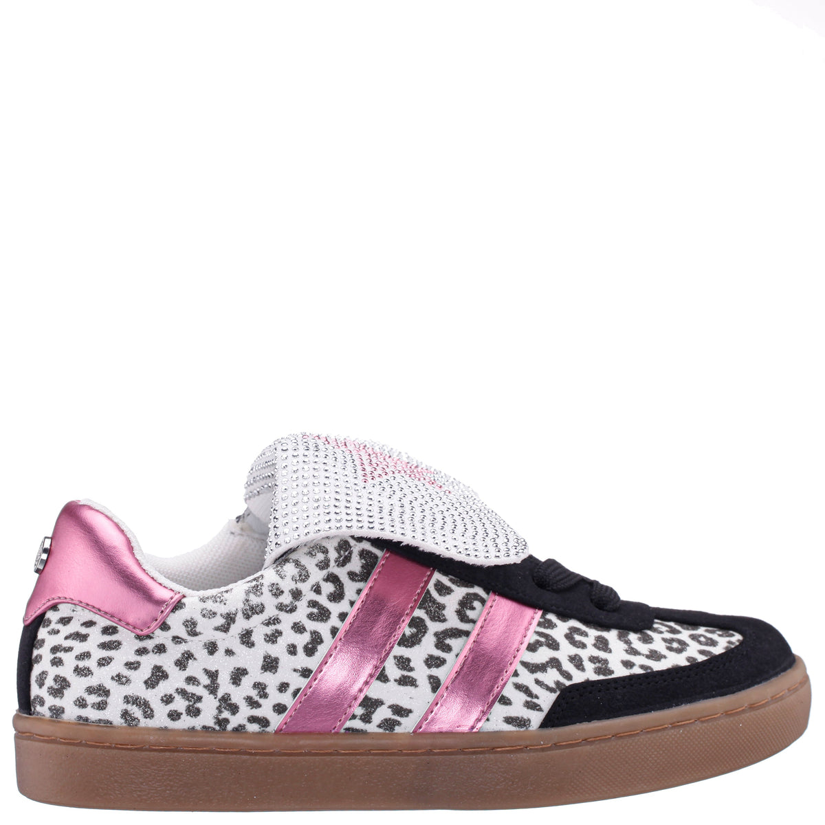 Girls Cruise Leopard Glitter Low Top Sneakers | Nina Shoes