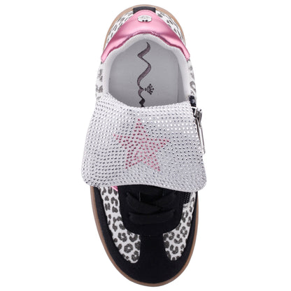 Girls Cruise Leopard Glitter Low Top Sneakers | Nina Shoes