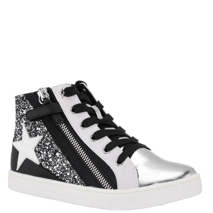 Girls Yuti Black Glitter High Top Sneakers | Nina Shoes