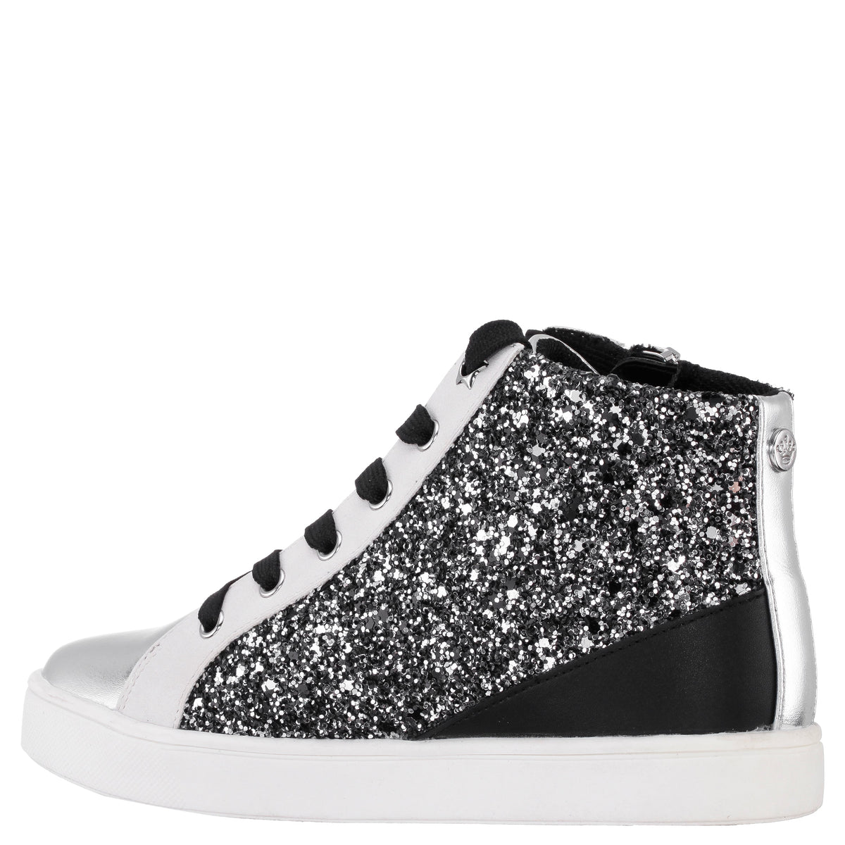 Girls Yuti Black Glitter High Top Sneakers | Nina Shoes
