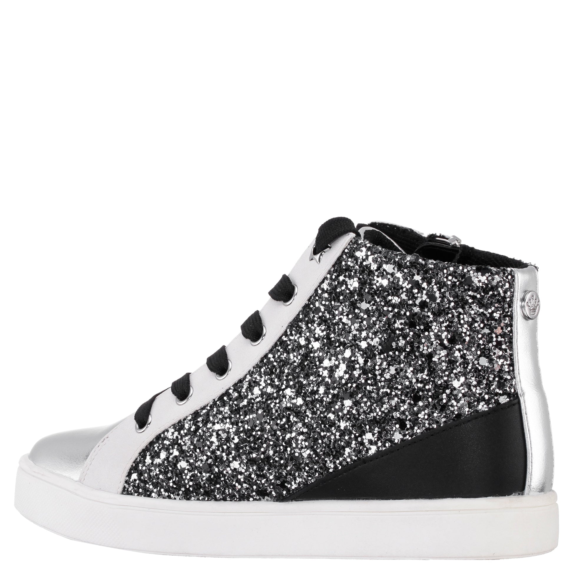 Girls Yuti Black Glitter High Top Sneakers | Nina Shoes