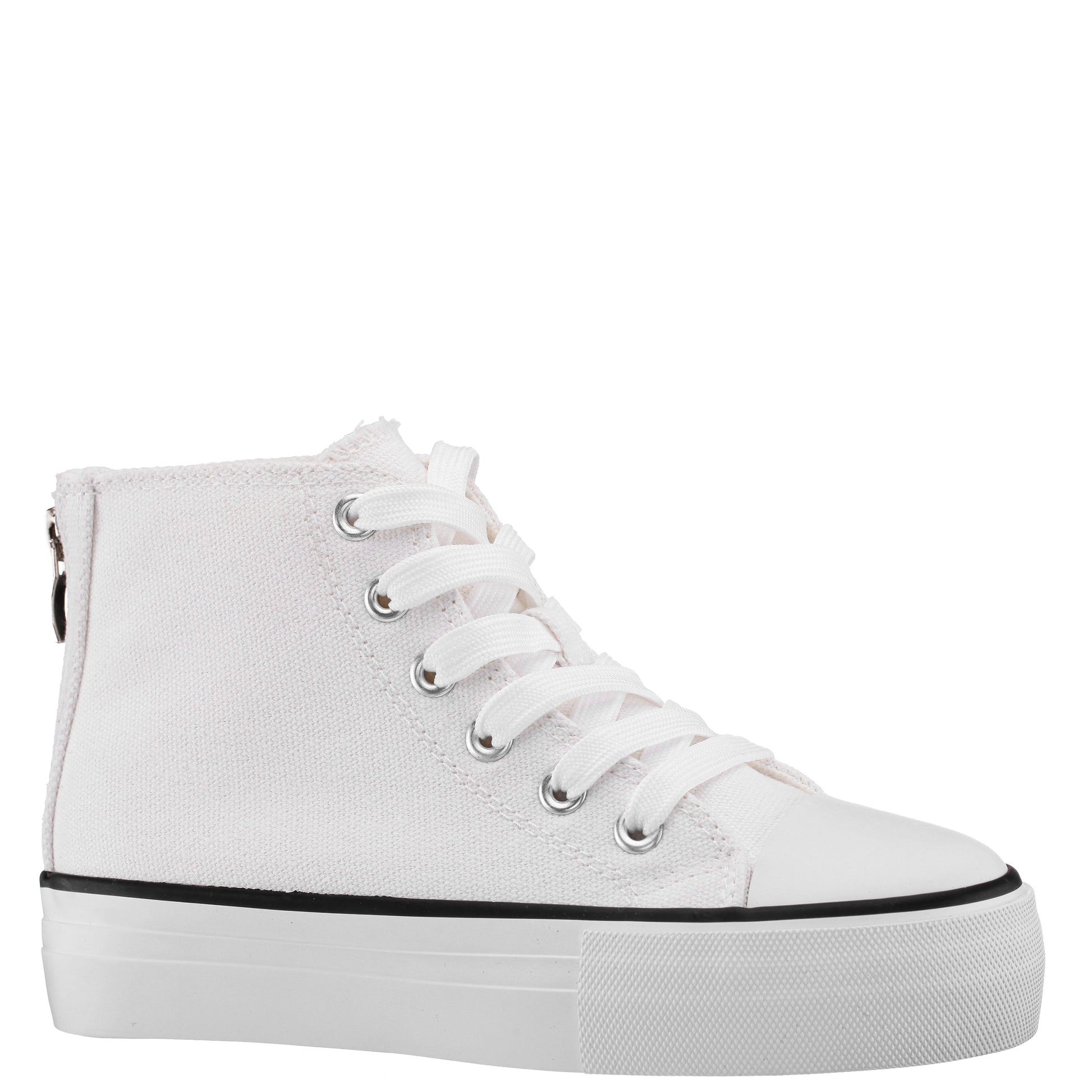 Girls Tanya White Canvas High Top Sneakers | Nina Shoes
