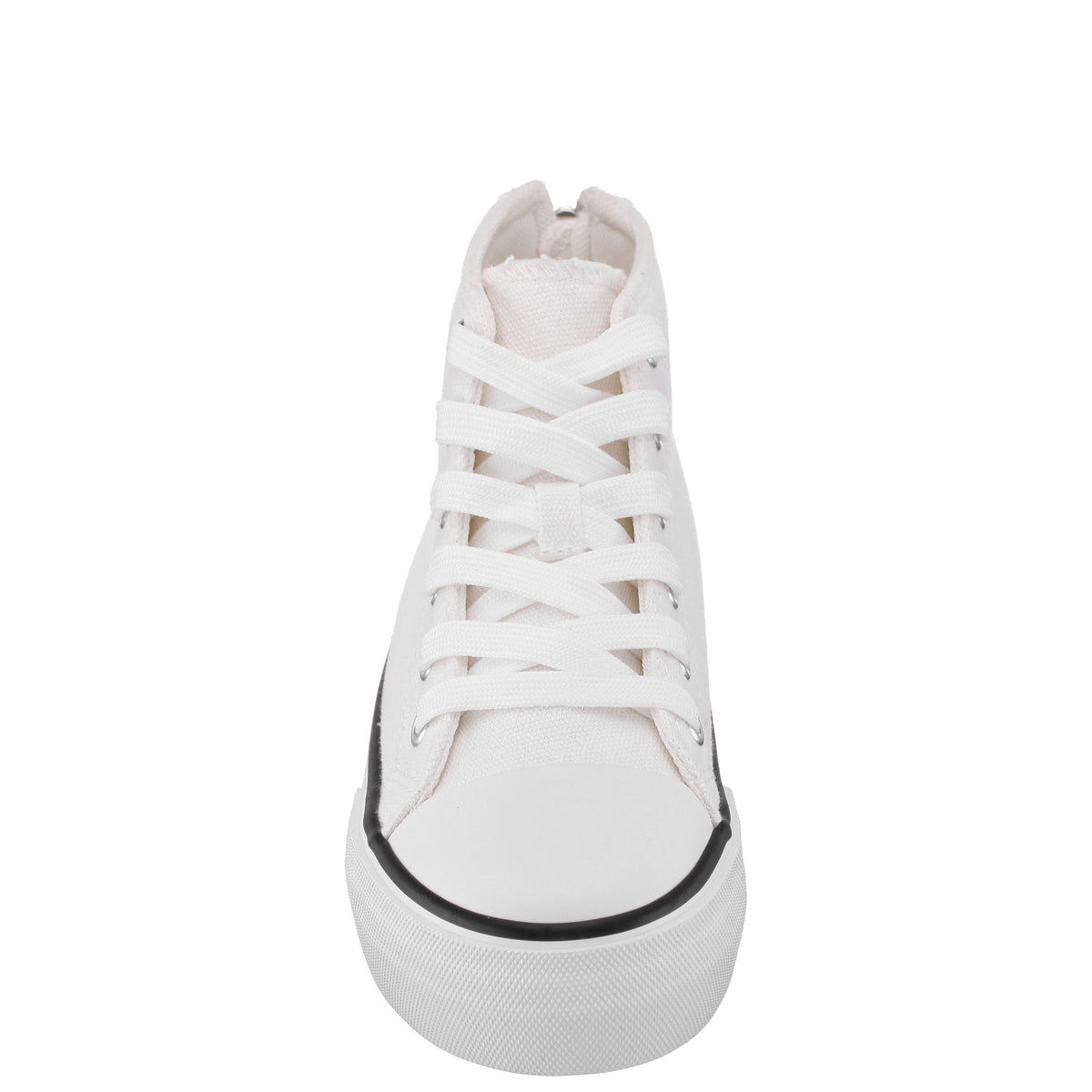 Girls Tanya White Canvas High Top Sneakers | Nina Shoes