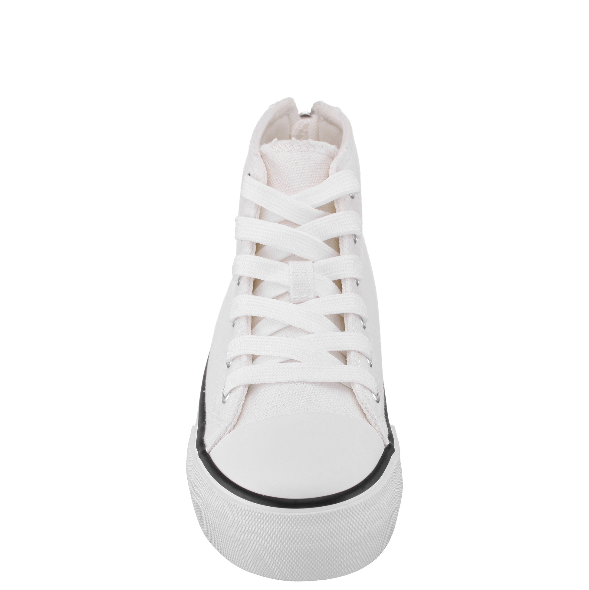 Girls Tanya White Canvas High Top Sneakers | Nina Shoes