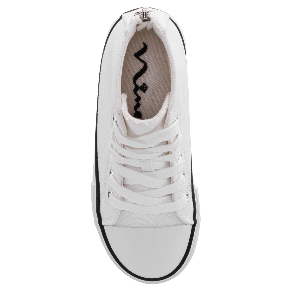 Girls Tanya White Canvas High Top Sneakers | Nina Shoes