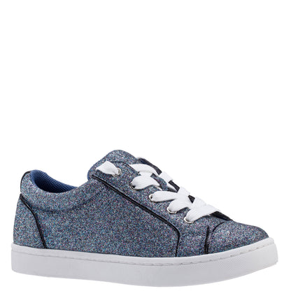 Girls Portia Blue Glitter Low Top Sneakers | Nina Shoes