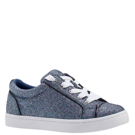 Girls Portia Blue Glitter Low Top Sneakers | Nina Shoes