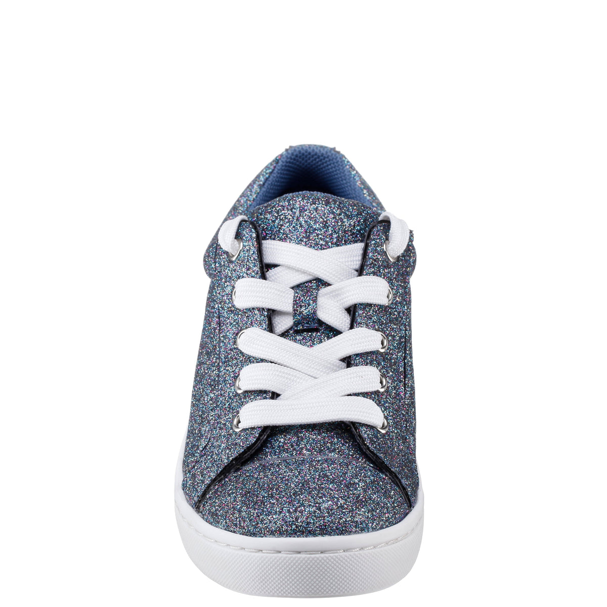 Girls Portia Blue Glitter Low Top Sneakers | Nina Shoes
