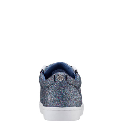 Girls Portia Blue Glitter Low Top Sneakers | Nina Shoes