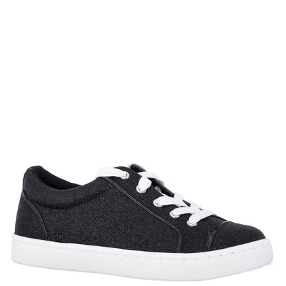 Girls Portia Black Glitter Low Top Sneakers | Nina Shoes