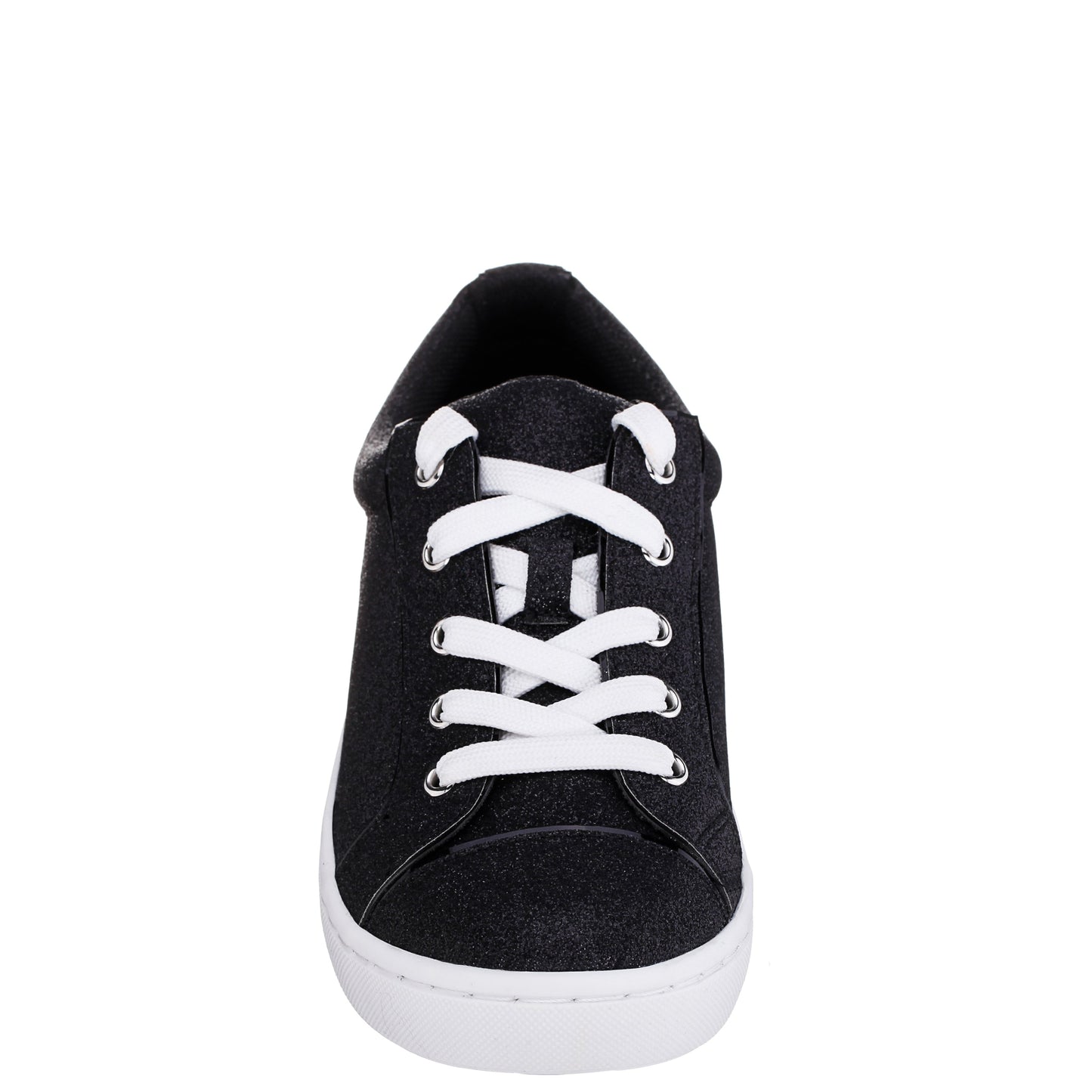 Girls Portia Black Glitter Low Top Sneakers | Nina Shoes