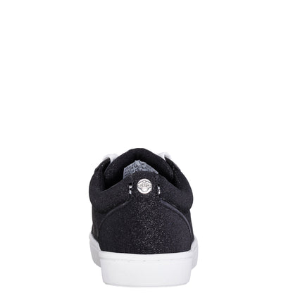 Girls Portia Black Glitter Low Top Sneakers | Nina Shoes