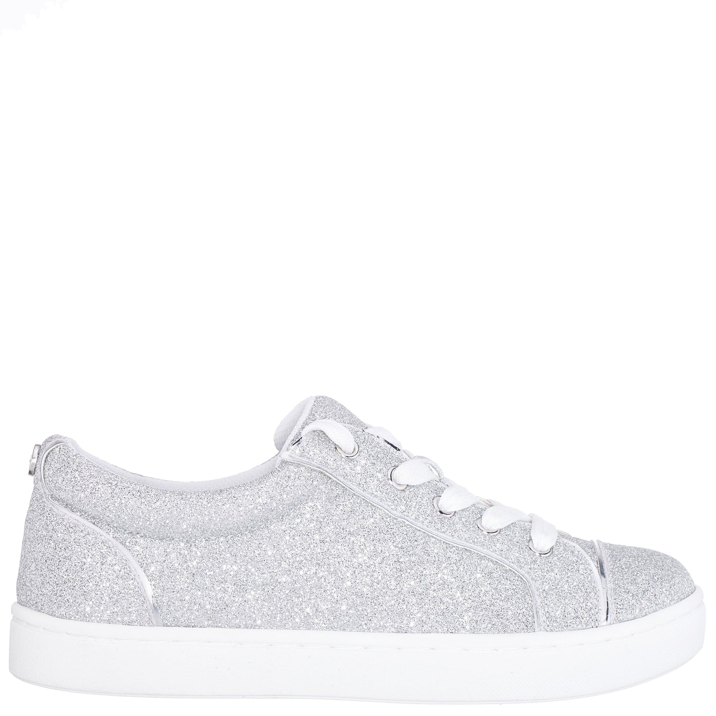 Girls Portia Silver Glitter Low Top Sneakers | Nina Shoes