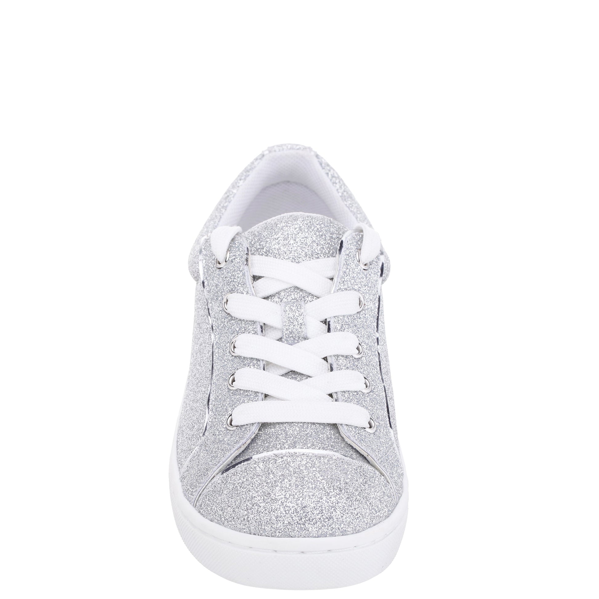 Girls Portia Silver Glitter Low Top Sneakers | Nina Shoes