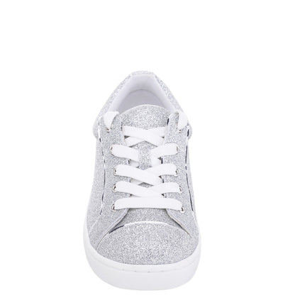 Girls Portia Silver Glitter Low Top Sneakers | Nina Shoes