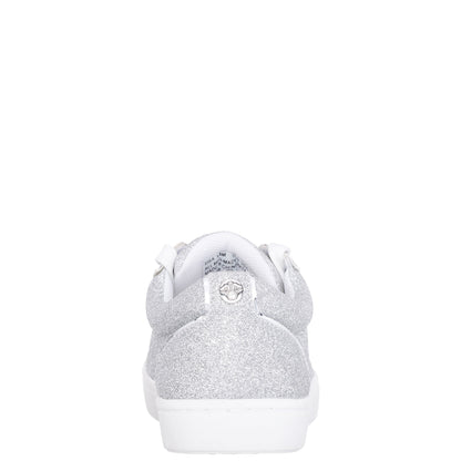 Girls Portia Silver Glitter Low Top Sneakers | Nina Shoes