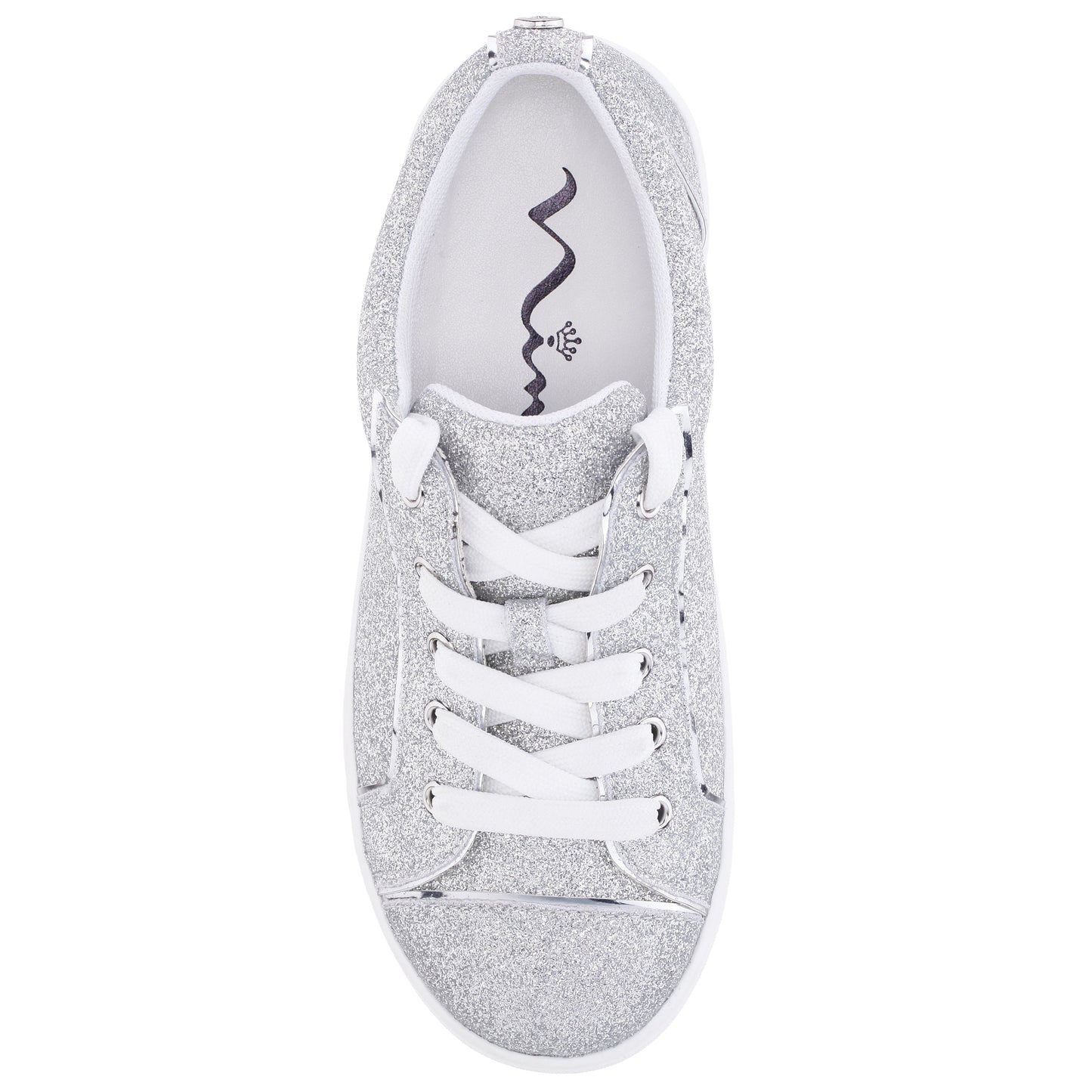 Girls Portia Silver Glitter Low Top Sneakers | Nina Shoes