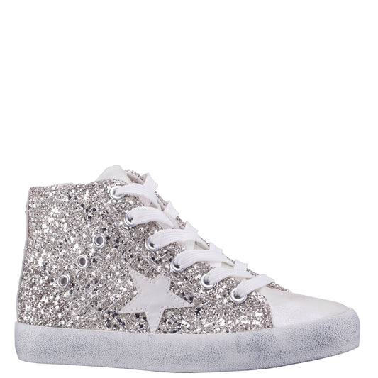 Girls S410s00508 Silver High Top Sneakers | Nina Shoes