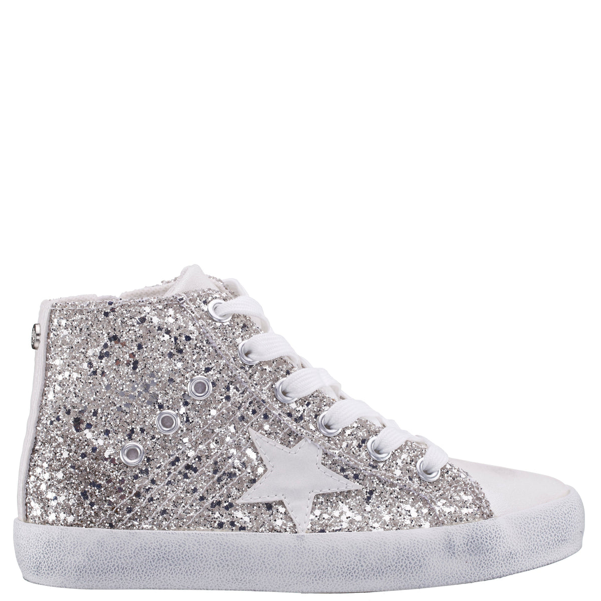 Girls S410s00508 Silver High Top Sneakers | Nina Shoes