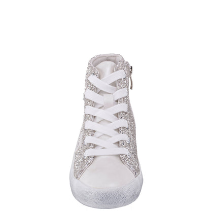 Girls S410s00508 Silver High Top Sneakers | Nina Shoes