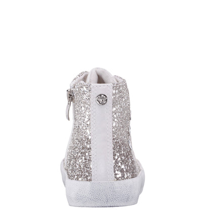 Girls S410s00508 Silver High Top Sneakers | Nina Shoes