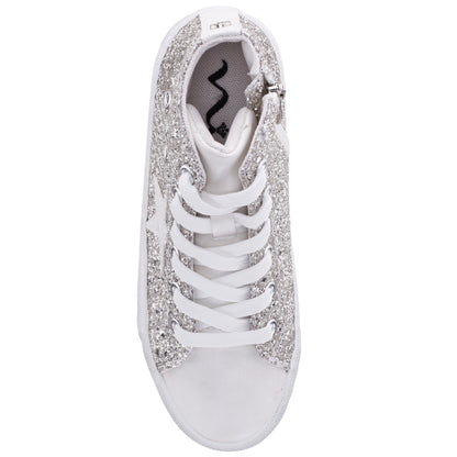 Girls S410s00508 Silver High Top Sneakers | Nina Shoes