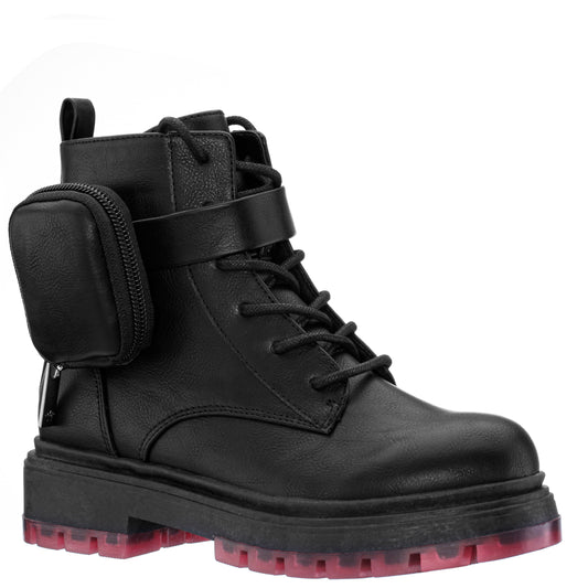 Girls Milly Black Inside Zip Boots w/Pouch | Nina Shoes