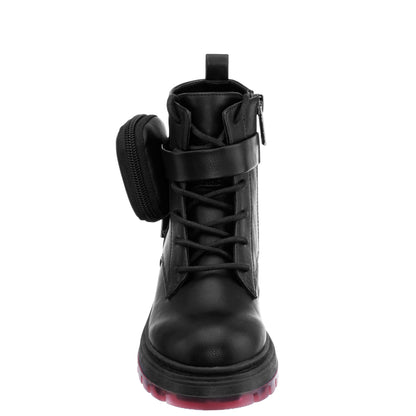 Girls Milly Black Inside Zip Boots w/Pouch | Nina Shoes