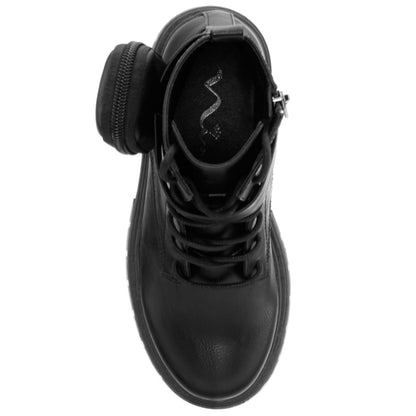 Girls Milly Black Inside Zip Boots w/Pouch | Nina Shoes