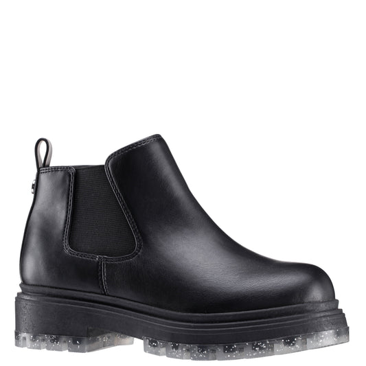 Girls Prisila Black Inside Zip Ankle Boots | Nina Shoes