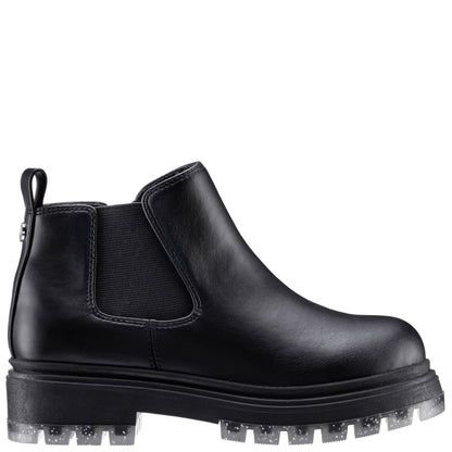 Girls Prisila Black Inside Zip Ankle Boots | Nina Shoes