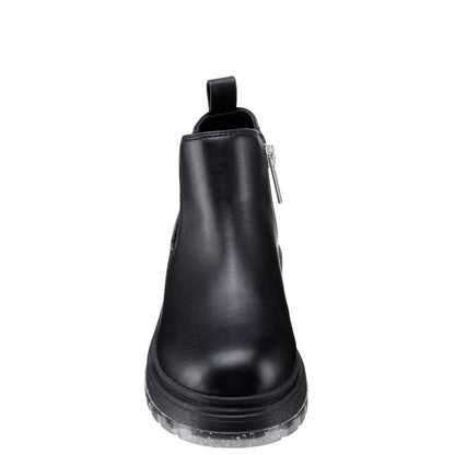 Girls Prisila Black Inside Zip Ankle Boots | Nina Shoes