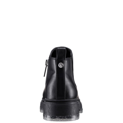 Girls Prisila Black Inside Zip Ankle Boots | Nina Shoes