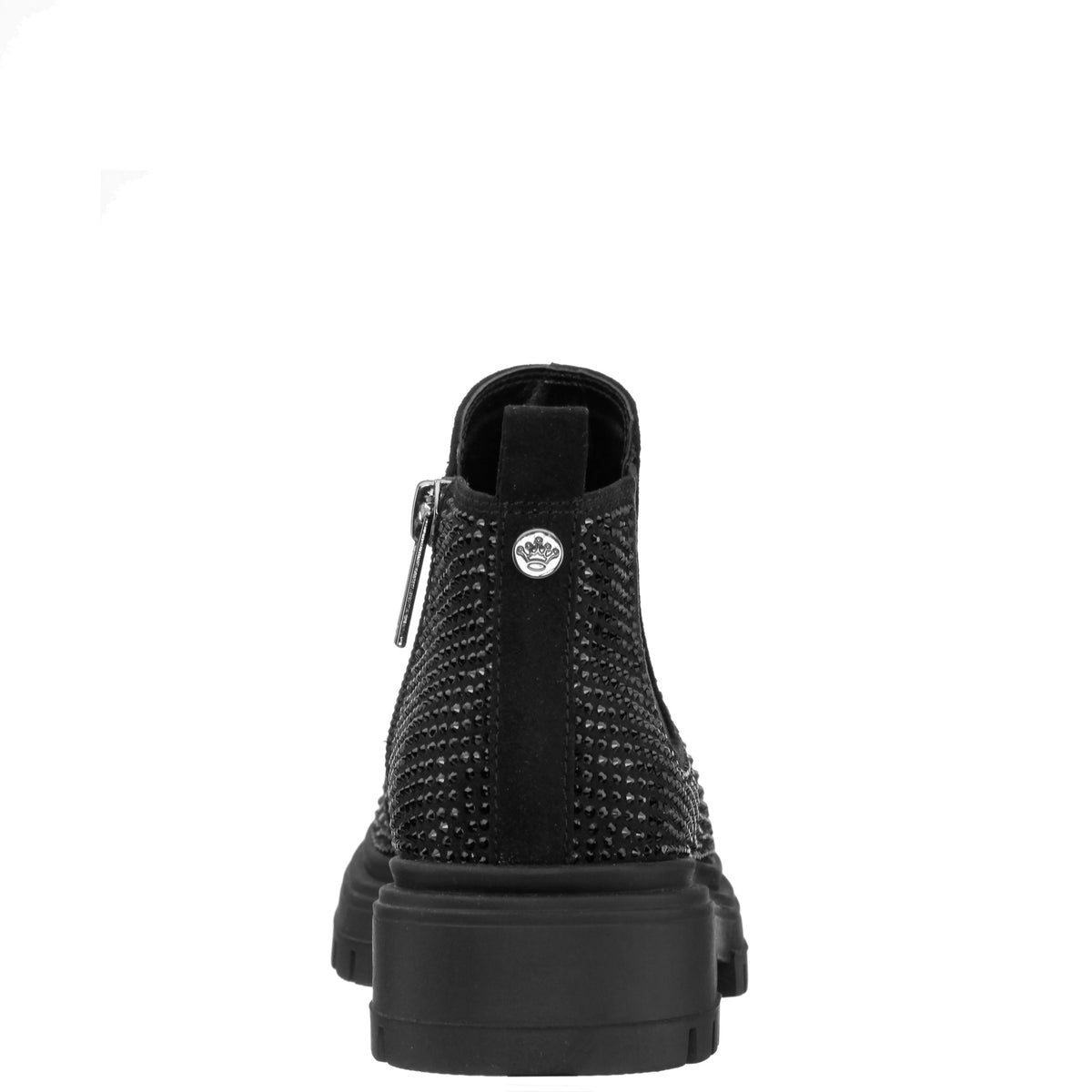 Girls Prisila2 Black Rhinestone Inside Zip Ankle Boots | Nina Shoes
