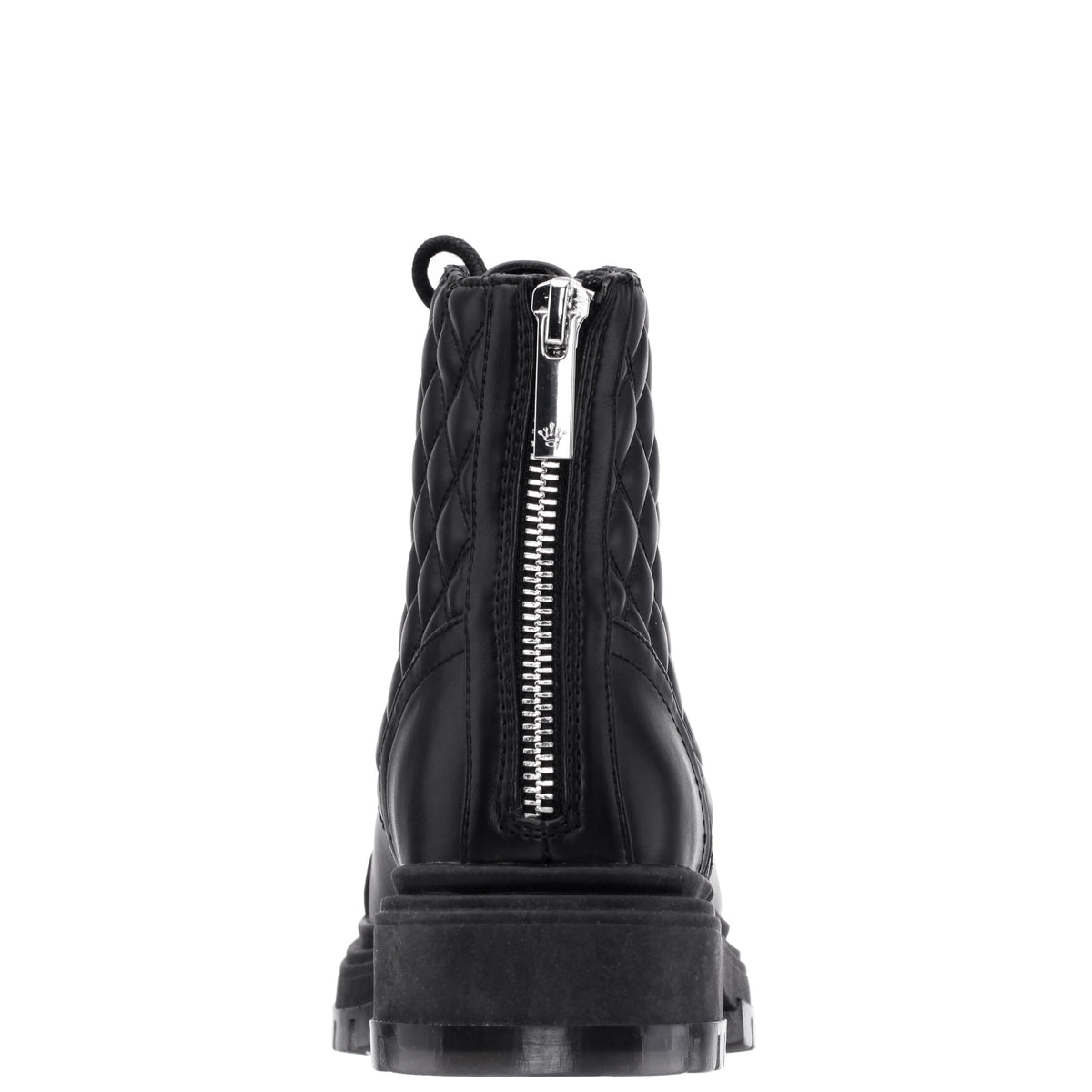 Girls Diana Balck Quilted Back Zip Combat Boots | Nina Shoes