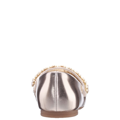 Girls Joansie Light Gold Metallic Ballet Dress Shoe | Nina Shoes