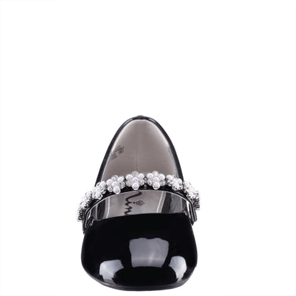Girls Joansie Black Patent Ballet Dress Shoe | Nina Shoes