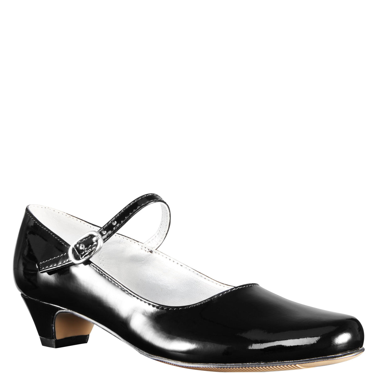 Girls Seeley Black Low Heel Dress Shoes | Nina Shoes